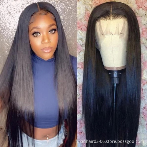 Transparent 5x5 Lace Closure Wig Pre Plucked 30 Inch Straight Human Hair Full Wig Bleached Knot 360 Straight Hd Lace Frontal Wig